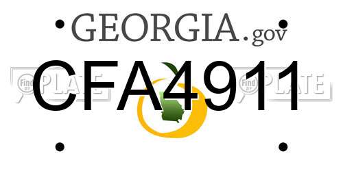 CFA4911 Georgia License Plate
