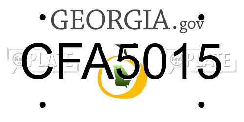CFA5015 Georgia License Plate