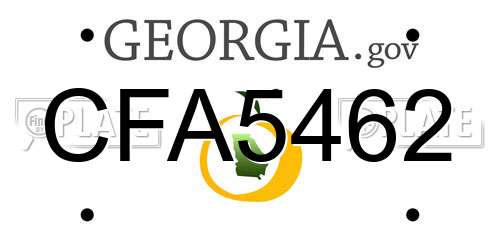 CFA5462 Georgia License Plate
