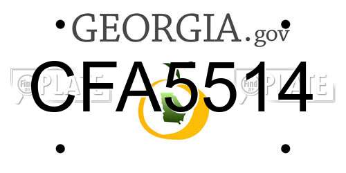 CFA5514 Georgia License Plate