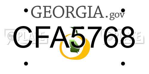 CFA5768 Georgia License Plate
