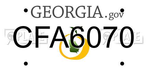 CFA6070 Georgia License Plate