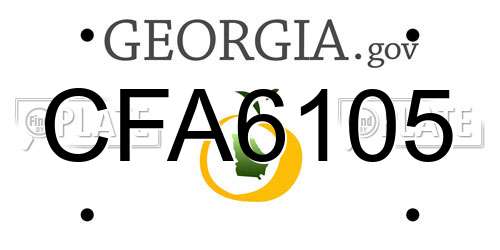 CFA6105 Georgia License Plate