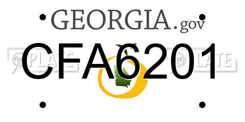CFA6201 Georgia License Plate