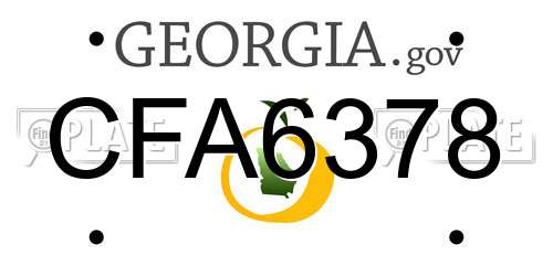 CFA6378 Georgia License Plate