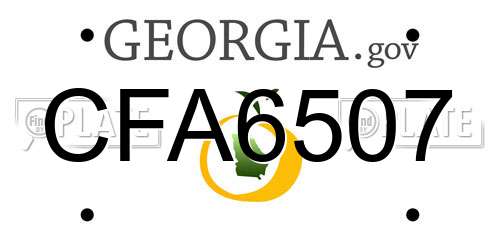 CFA6507 Georgia License Plate