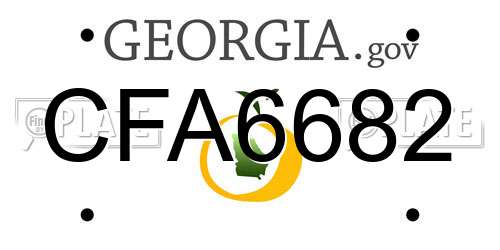 CFA6682 Georgia License Plate