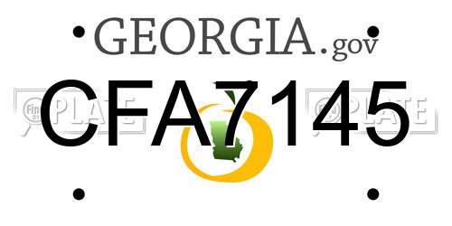 CFA7145 Georgia License Plate
