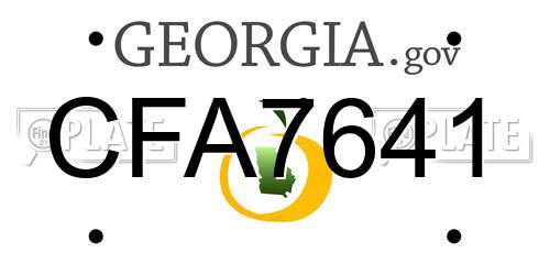 CFA7641 Georgia License Plate