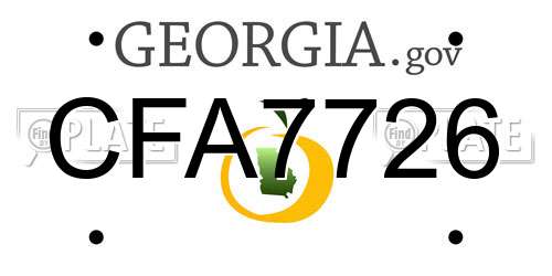 CFA7726 Georgia License Plate