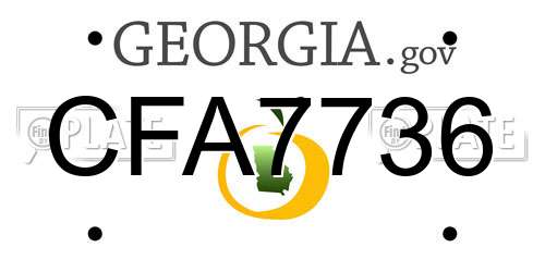CFA7736 Georgia License Plate