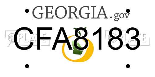 CFA8183 Georgia License Plate