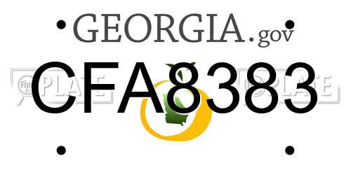 CFA8383 Georgia License Plate