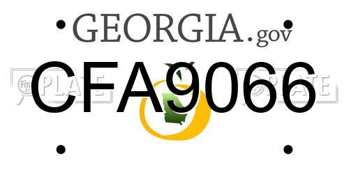 CFA9066 Georgia License Plate