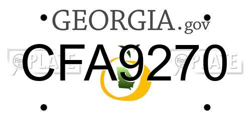 CFA9270 Georgia License Plate