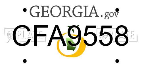 CFA9558 Georgia License Plate