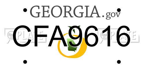 CFA9616 Georgia License Plate