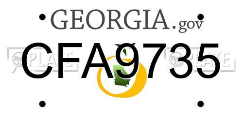 CFA9735 Georgia License Plate