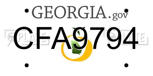 CFA9794 Georgia License Plate