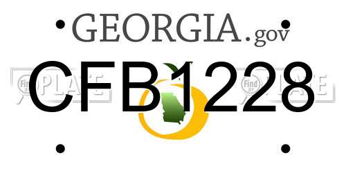 CFB1228 Georgia License Plate
