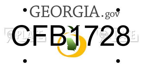 CFB1728 Georgia License Plate