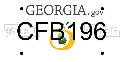 CFB196 Georgia License Plate