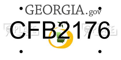 CFB2176 Georgia License Plate