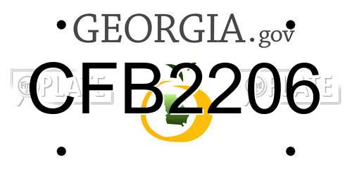 CFB2206 Georgia License Plate