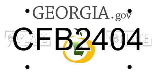CFB2404 Georgia License Plate