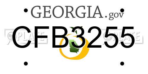 CFB3255 Georgia License Plate