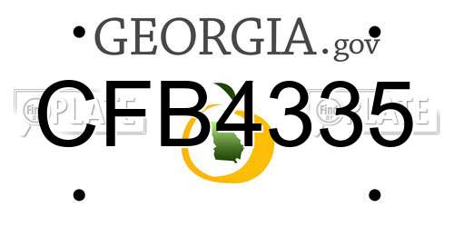 CFB4335 Georgia License Plate