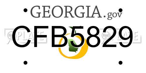 CFB5829 Georgia License Plate