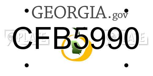 CFB5990 Georgia License Plate