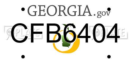 CFB6404 Georgia License Plate