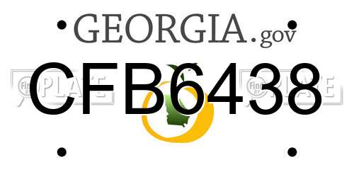 CFB6438 Georgia License Plate