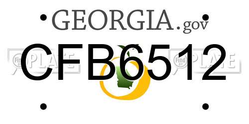 CFB6512 Georgia License Plate