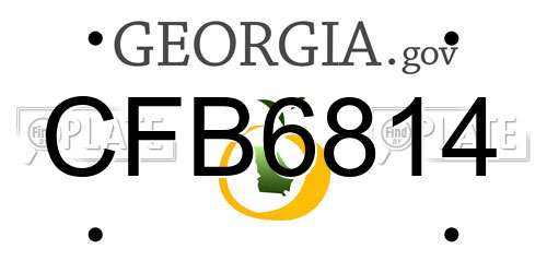 CFB6814 Georgia License Plate