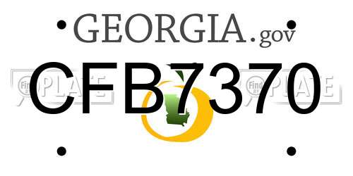 CFB7370 Georgia License Plate
