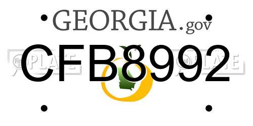 CFB8992 Georgia License Plate