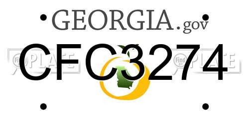 CFC3274 Georgia License Plate