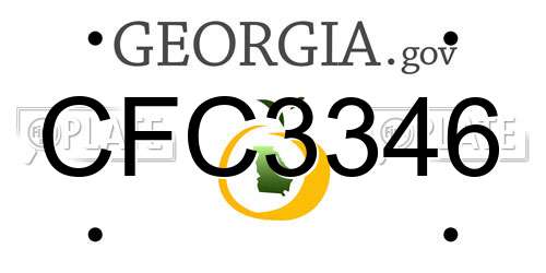 CFC3346 Georgia License Plate