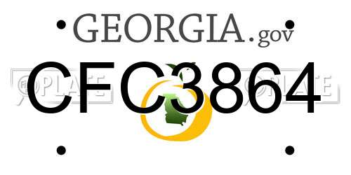 CFC3864 Georgia License Plate