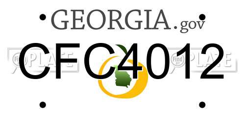 CFC4012 Georgia License Plate