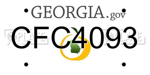 CFC4093 Georgia License Plate