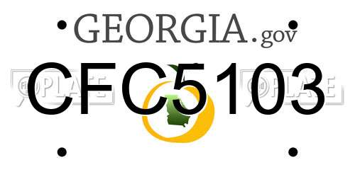CFC5103 Georgia License Plate