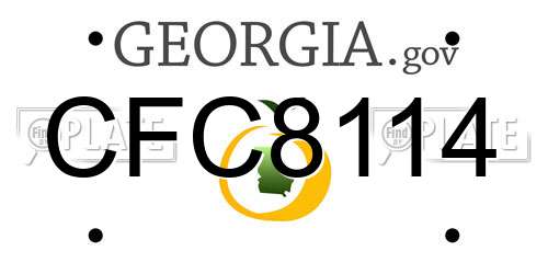 CFC8114 Georgia License Plate