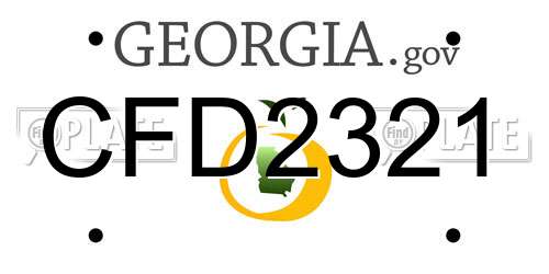 CFD2321 Georgia License Plate