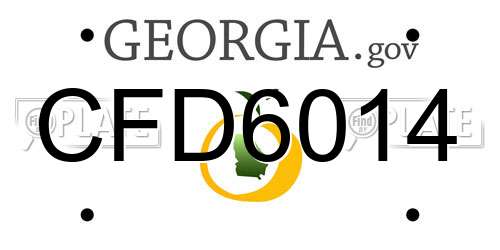CFD6014 Georgia License Plate