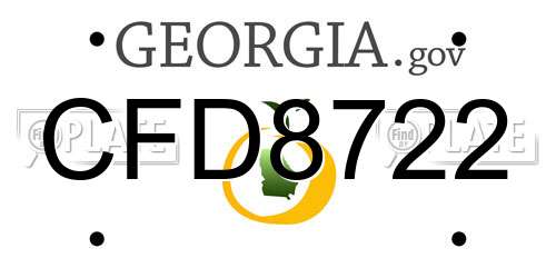 CFD8722 Georgia License Plate