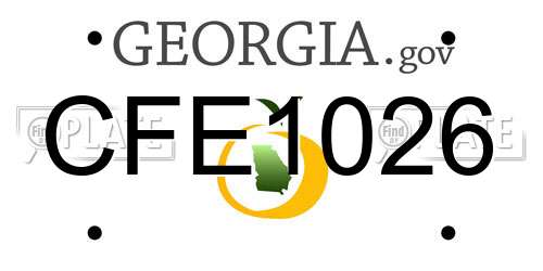 CFE1026 Georgia License Plate